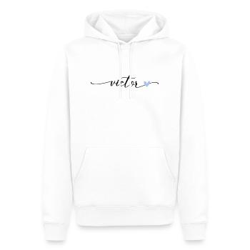 Victor Name Kalligrafie Schrift - Männer Premium Bio Hoodie - Weiß - Vorne - Nico (187cm)