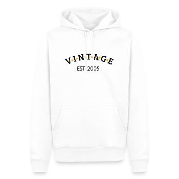Vintage is 2005 - Men’s Premium Organic Hoodie - white - Front - Nico (187cm)