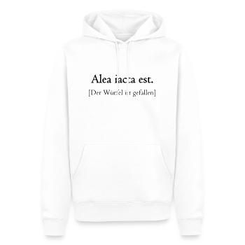 Alea iacta est! - Die Würfel sind gefallen! - Männer Premium Bio Hoodie - Weiß - Vorne - Nico (187cm)