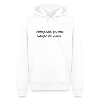 Nothing makes you more beautiful than a smile - Men’s Premium Organic Hoodie - white - Front - Nico (187cm)