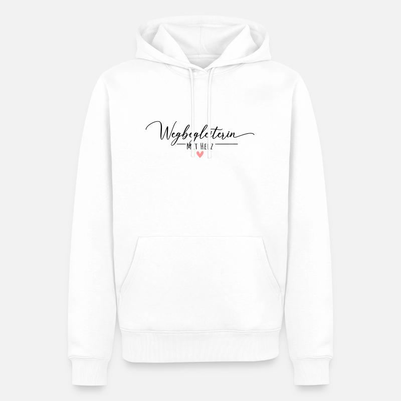 Wegbegleiterin mit Herz - Männer Premium Bio Hoodie - Weiß