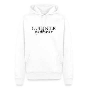 cuisinier qui déchire - Sweat à capuche Premium bio Homme - blanc - Devant - Nico (187cm)