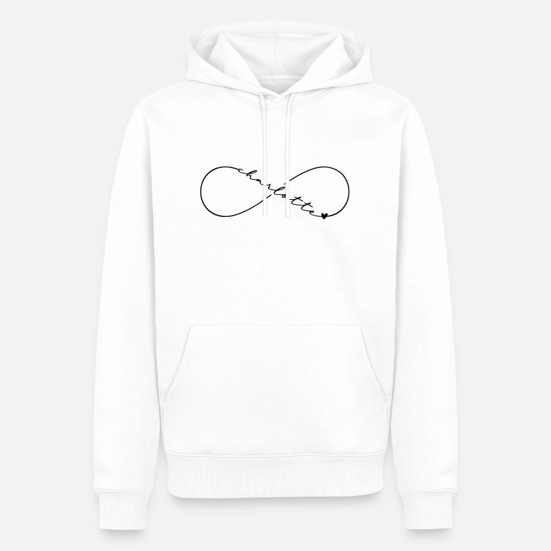 Charlotte Name Symbole de l’infini - Sweat à capuche Premium bio Homme - blanc