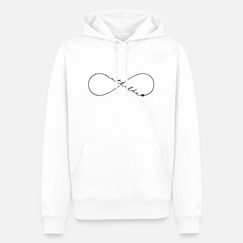 Mathilde Nom Symbole de l’Infini - Sweat à capuche Premium bio Homme - blanc