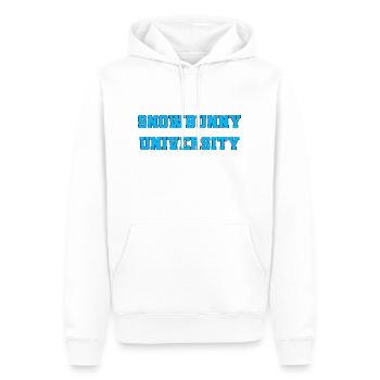 Snowbunny University - Men’s Premium Organic Hoodie - white - Front - Nico (187cm)