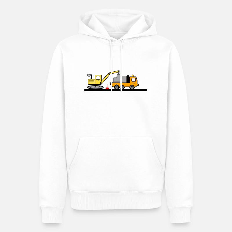 Bagger - Männer Premium Bio Hoodie - Weiß