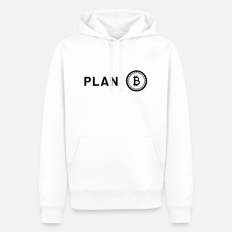 Witziger Spruch Plan Bitcoin - Männer Premium Bio Hoodie - Weiß