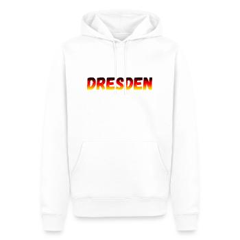 Dresden - Männer Premium Bio Hoodie - Weiß - Vorne - Nico (187cm)