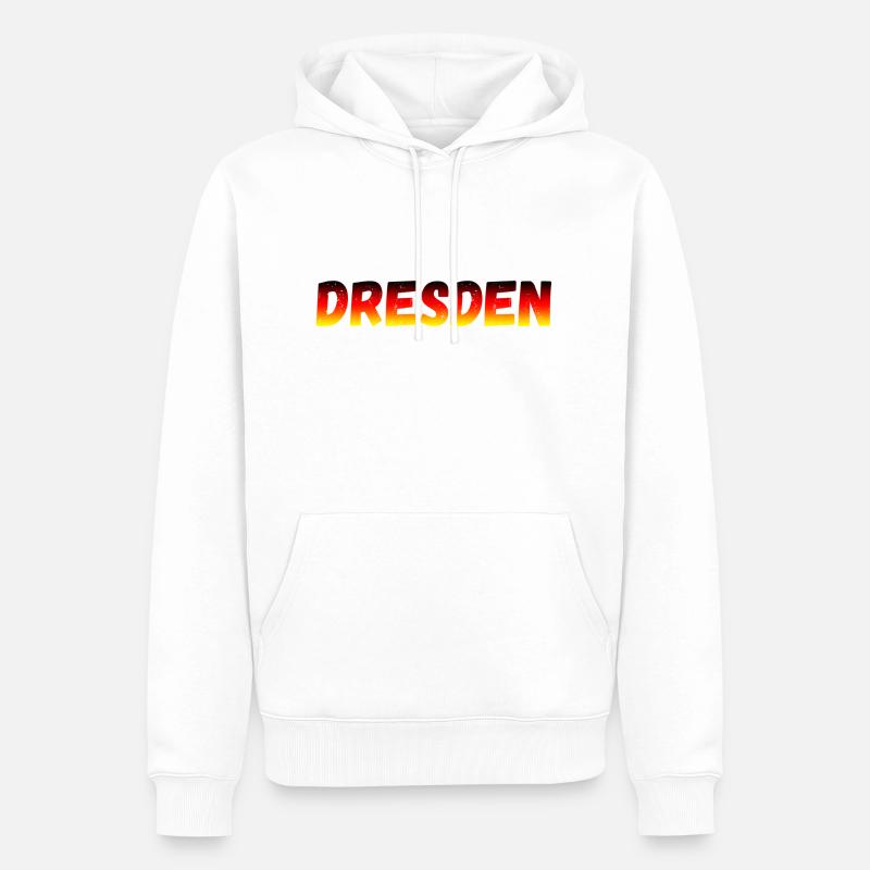 Dresden - Männer Premium Bio Hoodie - Weiß