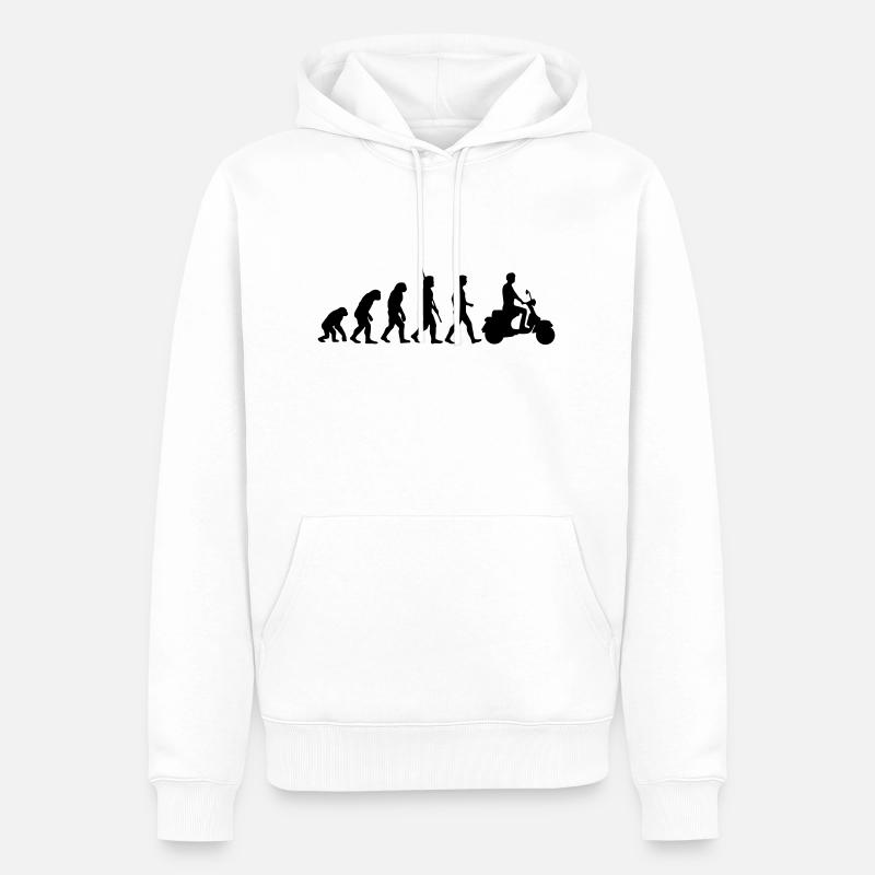 Evolution des Rollers - Männer Premium Bio Hoodie - Weiß