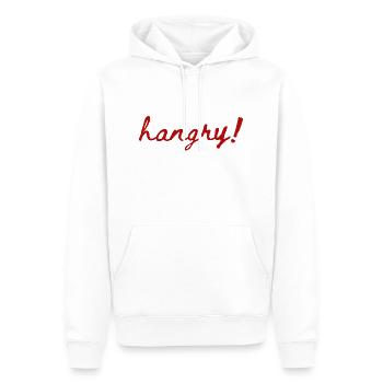 hangry - Männer Premium Bio Hoodie - Weiß - Vorne - Nico (187cm)