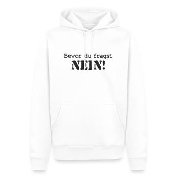 bevor du fragst nein - Männer Premium Bio Hoodie - Weiß - Vorne - Nico (187cm)