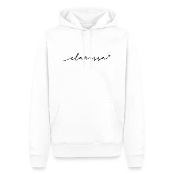 Nom cursif de Clarissa - Sweat à capuche Premium bio Homme - blanc - Devant - Nico (187cm)
