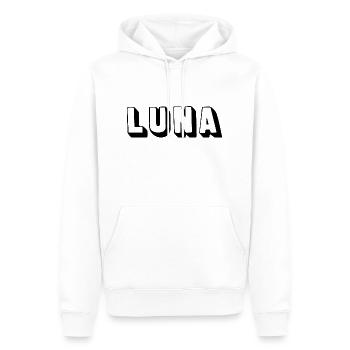 Name - Luna - Männer Premium Bio Hoodie - Weiß - Vorne - Nico (187cm)