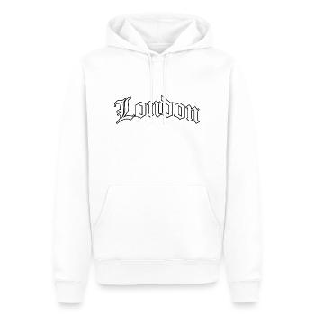 Logo London : Design gothique au style urbain - Sweat à capuche Premium bio Homme - blanc - Devant - Nico (187cm)