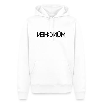 München - Bayern - Landeshauptstadt - Biergarten - Männer Premium Bio Hoodie - Weiß - Vorne - Nico (187cm)