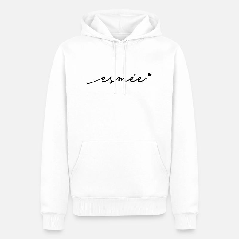 Nom cursif de l’esmée - Sweat à capuche Premium bio Homme - blanc