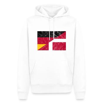 Drapeau vintage de l’Allemagne et du Danemark - Sweat à capuche Premium bio Homme - blanc - Devant - Nico (187cm)