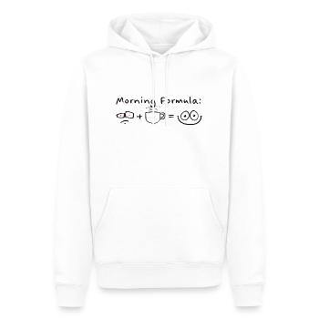 Formule du matin - Sweat à capuche Premium bio Homme - blanc - Devant - Nico (187cm)