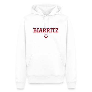 Biarritz Ancre - Sweat à capuche Premium bio Homme - blanc - Devant - Nico (187cm)