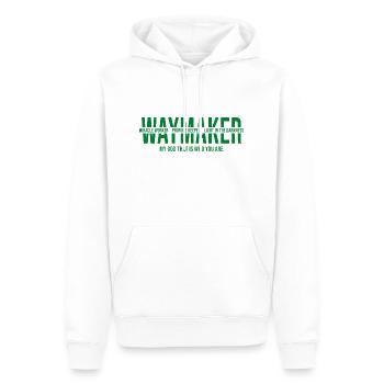 waymaker - Design chrétien - Sweat à capuche Premium bio Homme - blanc - Devant - Nico (187cm)