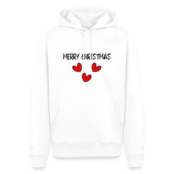 WEIHNACHTEN. FROHE WEIHNACHTEN. FROHE WEIHNACHTEN. NEUJAHRSTAG - Männer Premium Bio Hoodie - Weiß - Vorne - Nico (187cm)
