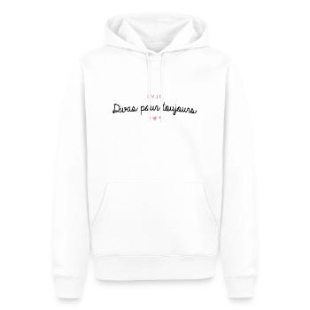 T-shirt EVJF "Divas pour toujours" - Sweat à capuche Premium bio Homme - blanc - Devant - Nico (187cm)
