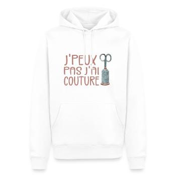 Je Peux Pas J'ai Couture - Sweat à capuche Premium bio Homme - blanc - Devant - Nico (187cm)