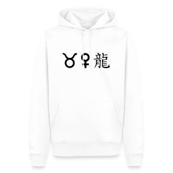 Taureau Vénus Dragon - Sweat à capuche Premium bio Homme - blanc - Devant - Nico (187cm)