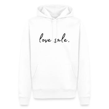 Vente d’amour. Chère vente. - Sweat à capuche Premium bio Homme - blanc - Devant - Nico (187cm)