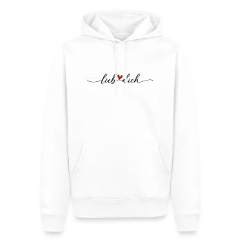 Lieb dich Herz Schrift - Männer Premium Bio Hoodie - Weiß - Vorne - Nico (187cm)