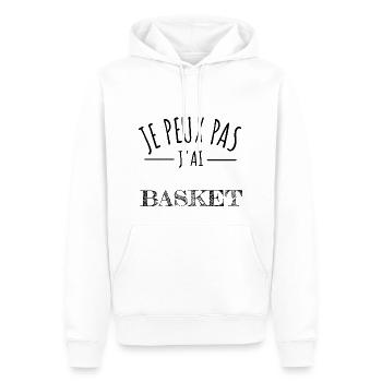 je peux pas j’ai basket humour joueur sport - Sweat à capuche Premium bio Homme - blanc - Devant - Nico (187cm)