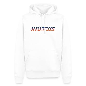 AVIATION avion - Sweat à capuche Premium bio Homme - blanc - Devant - Nico (187cm)