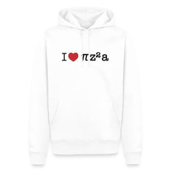 i love pizza - Pizza für Mahtematiker - Männer Premium Bio Hoodie - Weiß - Vorne - Nico (187cm)