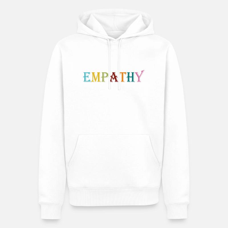 Empathie brodée - Sweat à capuche Premium bio Homme - blanc