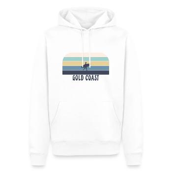 Gold Coast Australien Retro Sonnenuntergang - Männer Premium Bio Hoodie - Weiß - Vorne - Nico (187cm)
