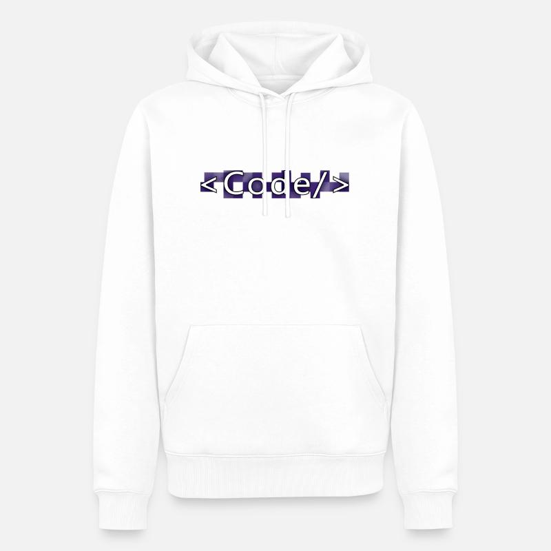 Codestil (lila) - Männer Premium Bio Hoodie - Weiß