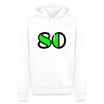 80. 80 YEARS. 80TH ANNIVERSARY. 80 YEARS ANNIVERSARY - Men’s Premium Organic Hoodie - white - Front - Nico (187cm)