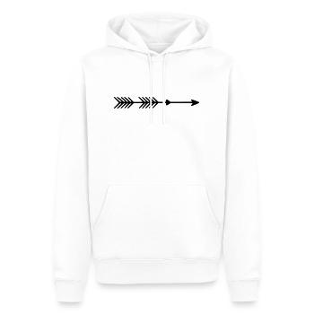 Pfeil rechts - Männer Premium Bio Hoodie - Weiß - Vorne - Nico (187cm)