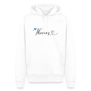 Thomas Name Vorname Kalligrafieherz - Männer Premium Bio Hoodie - Weiß - Vorne - Nico (187cm)