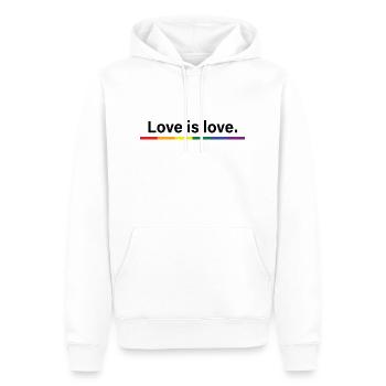 Liebe ist Liebe - Männer Premium Bio Hoodie - Weiß - Vorne - Nico (187cm)
