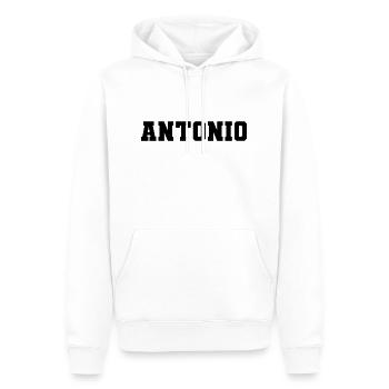 Name - Antonio - Männer Premium Bio Hoodie - Weiß - Vorne - Nico (187cm)
