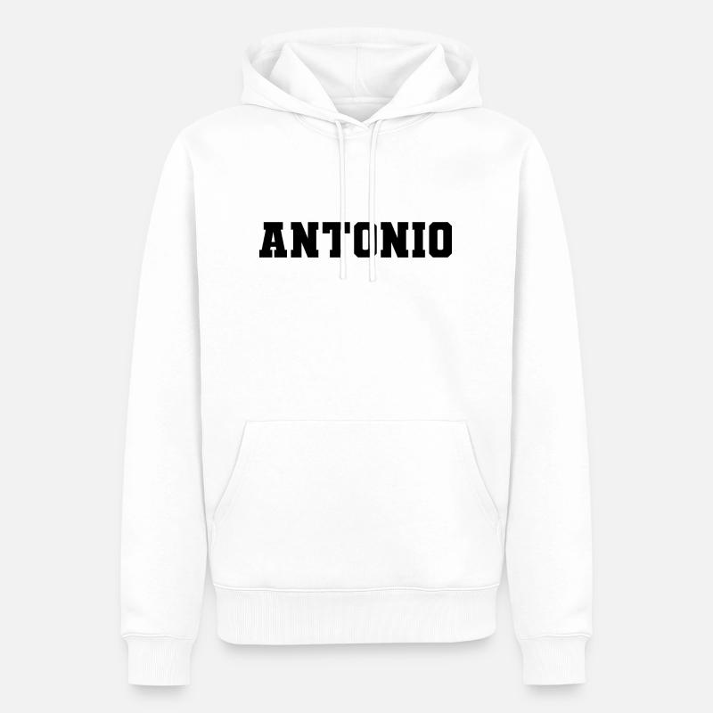 Nom - Antonio - Sweat à capuche Premium bio Homme - blanc