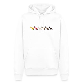 REHMOJI - Männer Premium Bio Hoodie - Weiß - Vorne - Nico (187cm)