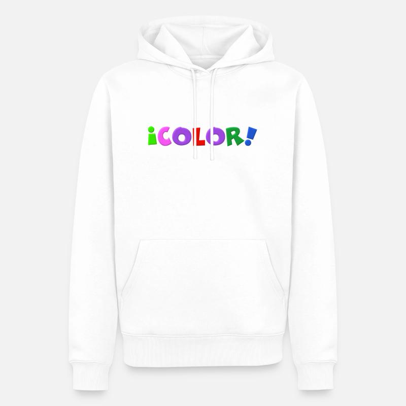 Couleur lettres couleurs - Sweat à capuche Premium bio Homme - blanc