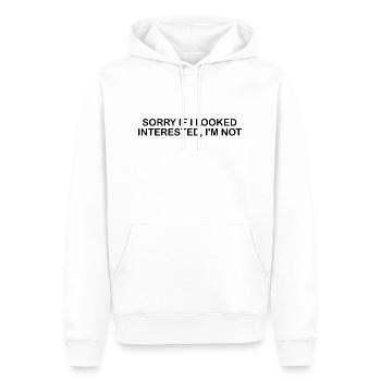 Sorry If I Looked Interested I'm Not - Men’s Premium Organic Hoodie - white - Front - Nico (187cm)