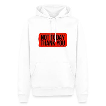 Pas aujourd’hui, merci - Sweat à capuche Premium bio Homme - blanc - Devant - Nico (187cm)