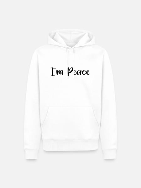 I AM PEACE - Männer Premium Bio Hoodie - Weiß