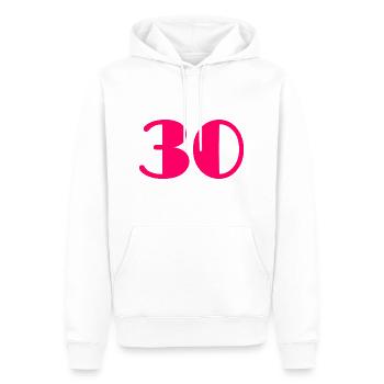 30 JAHRE. 30-JÄHRIGES JUBILÄUM. GEBURTSTAG 30 JAHRE. 30 - Männer Premium Bio Hoodie - Weiß - Vorne - Nico (187cm)