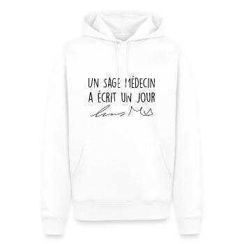 Un Sage Médecin Déjà écrit écriture Médecins - Sweat à capuche Premium bio Homme - blanc - Devant - Nico (187cm)